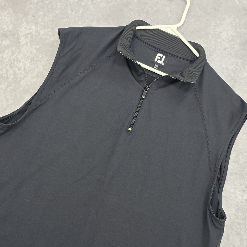 FootJoy Men's Golf Vest Performance Stretch Quarter Zip Black Size Large